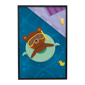 Quadro Decorativo Urso na Piscina | Luana Estela