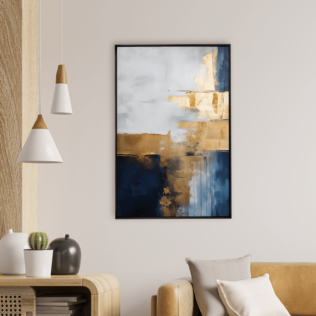 Quadro Decorativo Abstrato Gold 1 | Uillian Rius - Meu Rodapé