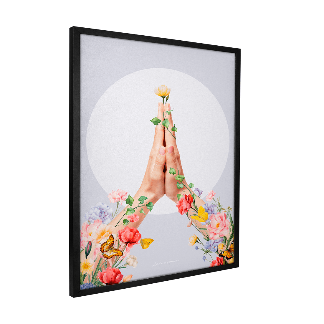 Quadro Decorativo Agradecer e Florescer | Larissa Grace - Meu Rodapé