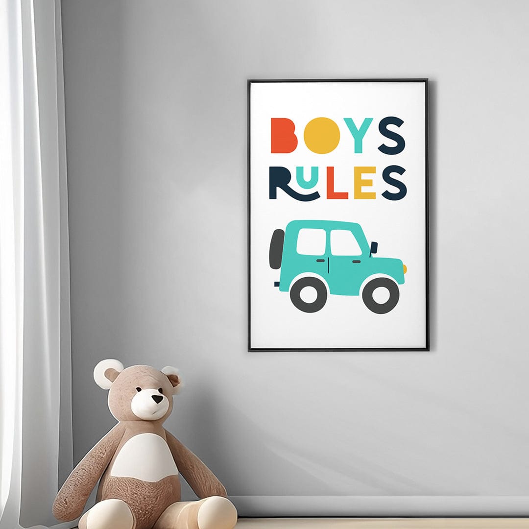 Quadro Decorativo Boys Rules | Aline Gomes Gonçalves - Meu Rodapé