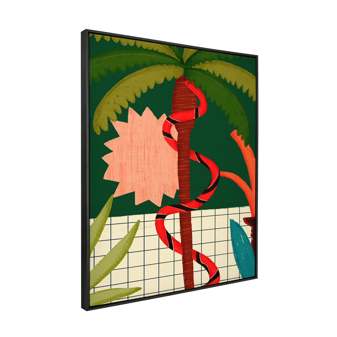 Quadro Decorativo Coqueiro Coral | Rafael Machado - Meu Rodapé