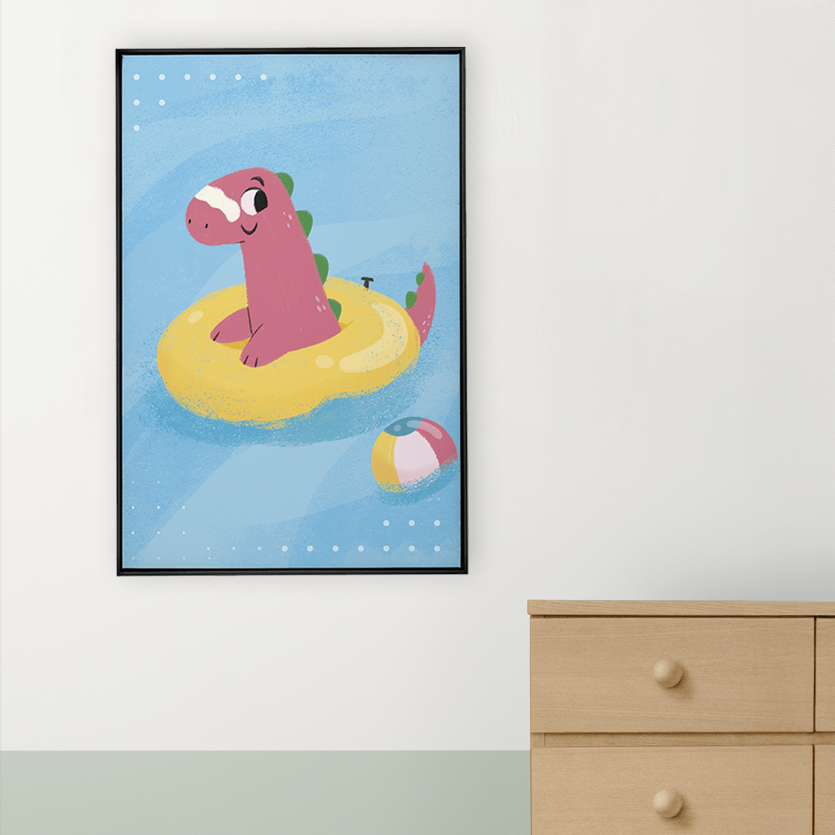 Quadro Decorativo Dino de Bóia | Luana Estela - Meu Rodapé