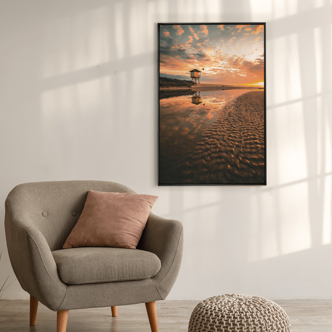 Quadro Decorativo Nascer do Sol na Praia | Samuel Pereira - Meu Rodapé