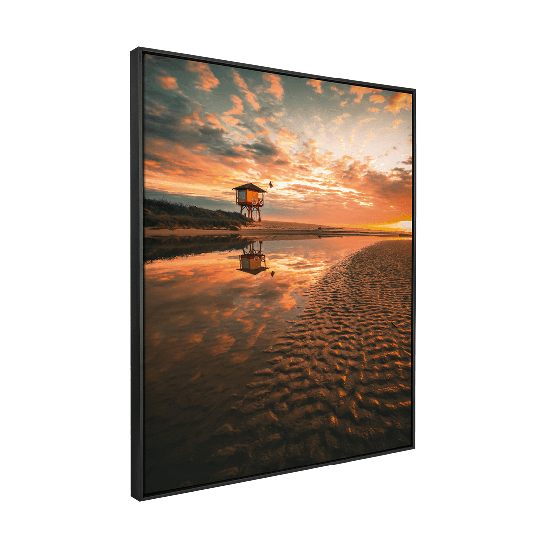 Quadro Decorativo Nascer do Sol na Praia | Samuel Pereira - Meu Rodapé