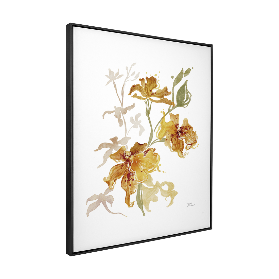 Quadro Decorativo Orquídea Laranja | Thaís Mota - Meu Rodapé