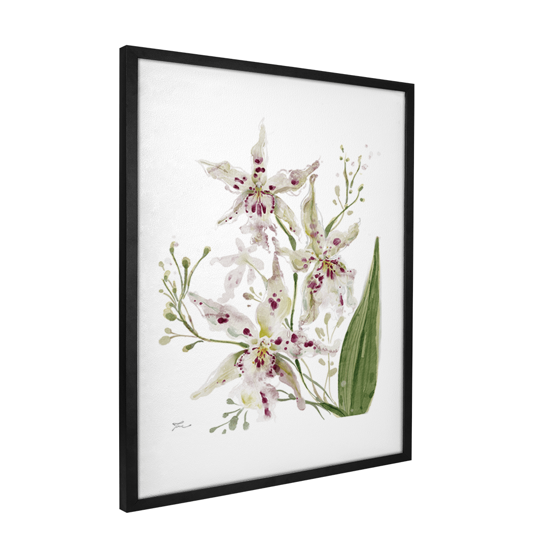 Quadro Decorativo Orquídea Pintada Branca | Thaís Mota - Meu Rodapé