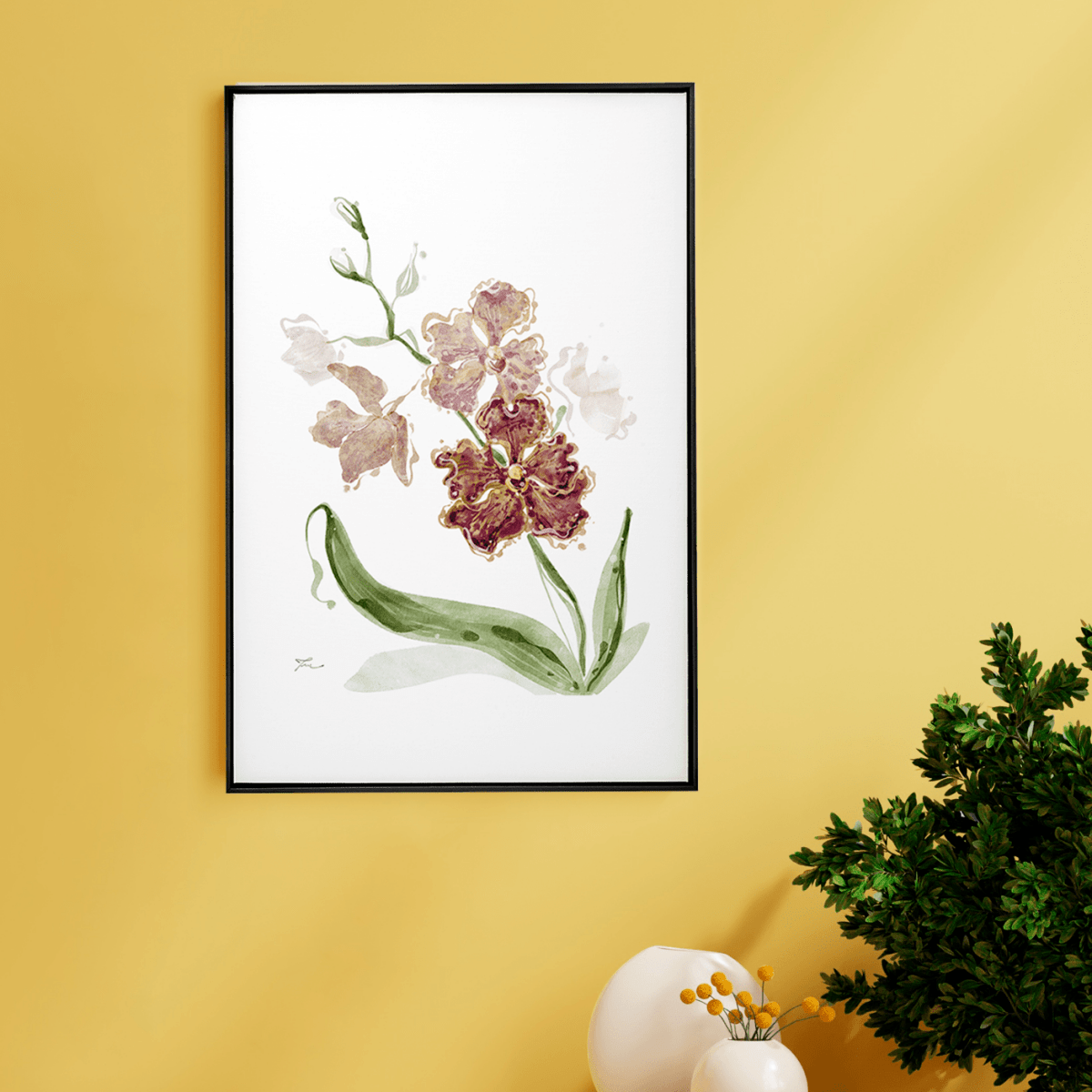 Quadro Decorativo Orquídea Vermelha | Thaís Mota - Meu Rodapé