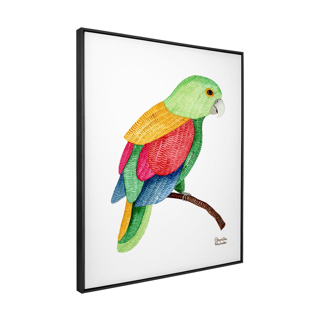 Quadro Decorativo Papagaio Bordado | Camila Pasinato - Meu Rodapé