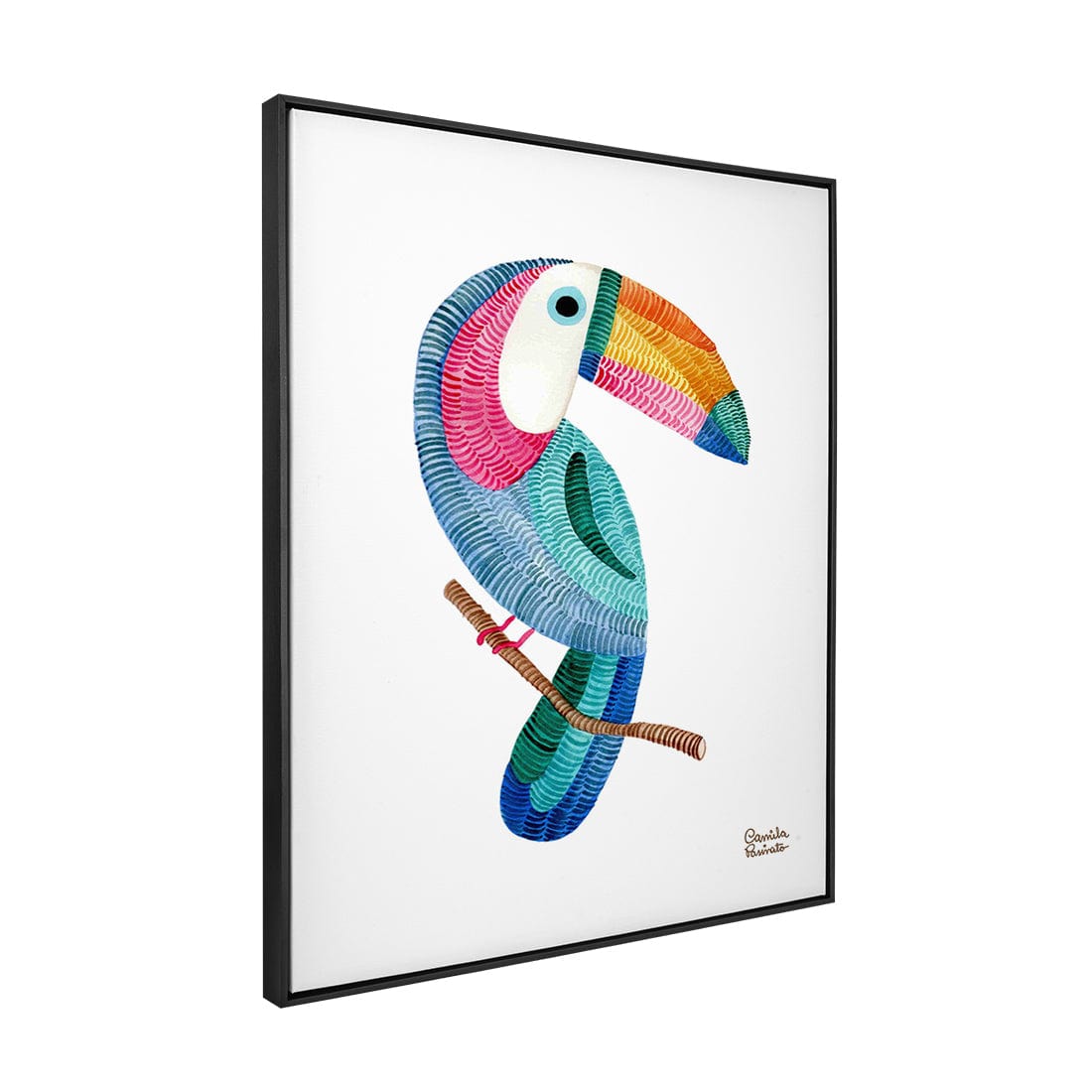 Quadro Decorativo Tucano Bordado | Camila Pasinato - Meu Rodapé