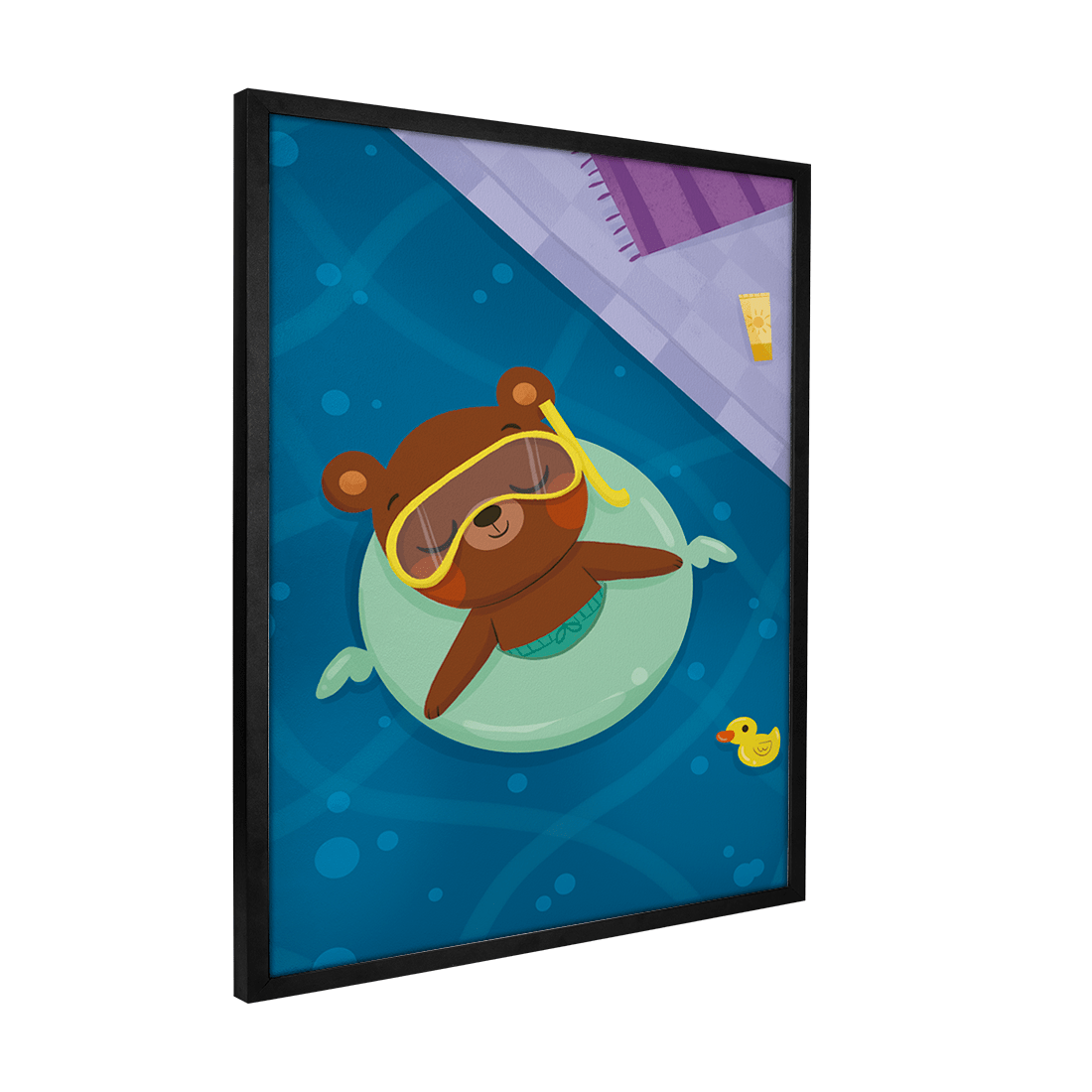 Quadro Decorativo Urso na Piscina | Luana Estela - Meu Rodapé